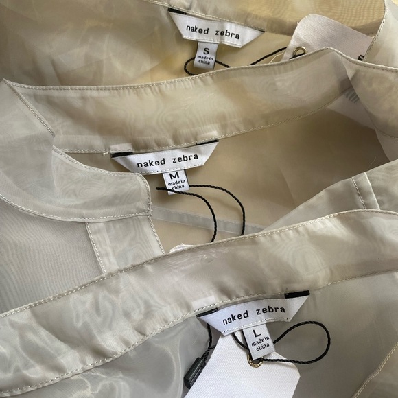 Naked Zebra Cropped Sheer Puff Sleeves Jacket NEW NWT Pale Lavender - Picture 8 of 8